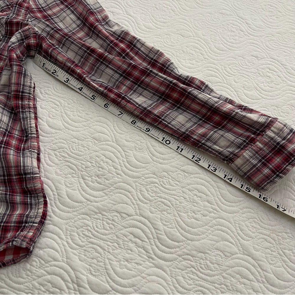 AEROPOSTALE Women’s Long Sleeve Plaid Lined Button Down Shirt L - Picture 12 of 15